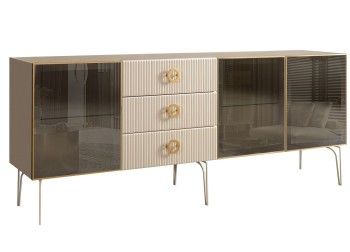 Комод 2.1м Bogemia Fillini (Слоновая кость) (Novabuk/Золото) БМКМ-5(Fi)[5]