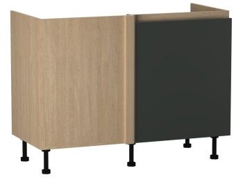 Стол под мойку угловой СМУ-120 правый, Женева (1154*534*870) Дуб Палермо/Зеленый матовый, 21932