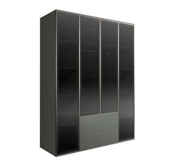 Шкаф 4-х дв. с ящиками Bogemia Air (Серый/Серебро) БМШ2/42(4)