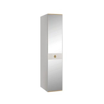 Шкаф 1-но дверный с зеркалом Римини СОЛО (Белый/Золото) РМШ1/1(s)