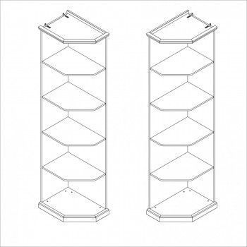 Мишель стеллаж для шкафа левый белый матовый