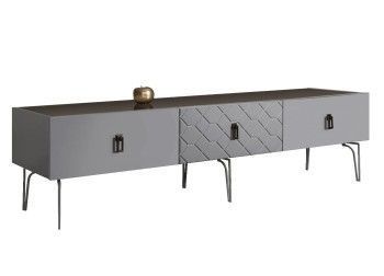 Тумба под телевизор 2.1м Bogemia Farfalle (Серый) (Lakobel/Черный) БМТ-2(Fa)[10]