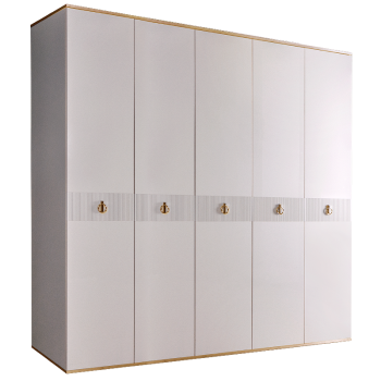 Шкаф 5-ти дверный Римини СОЛО (Белый/Золото) РМШ2/5(s)