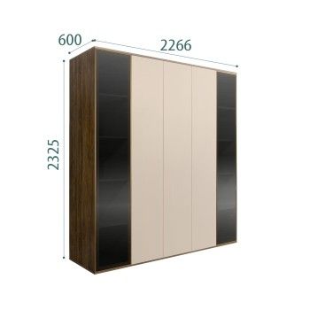 Шкаф 5-ти дв. Bogemia Woodline Air (Ваниль/Золото) БМШ2/5(2)