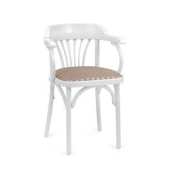 Стул Михаэль мягкий (эмаль белая, ткань 1 beige)