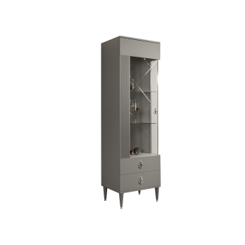 Витрина 1-ств. Римини СОЛО (Серый/Серебро) (Правая) РМВ1-1С(s)