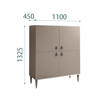Пенал 4 двери Римини (Мокка/Серебро) РМП-3