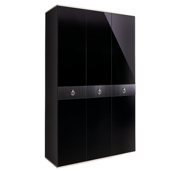 Шкаф 3-х дверный Римини СОЛО (Черный/Серебро) РМШ2/3(s)