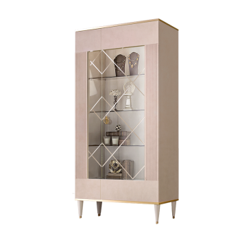 Витрина 2-ств. Римини СОЛО (Латте/Золото) (Правая) РМВ2-2С(s)