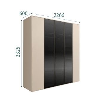 Шкаф 5-ти дв. Bogemia Air (Ваниль/Черный) БМШ2/5(3)