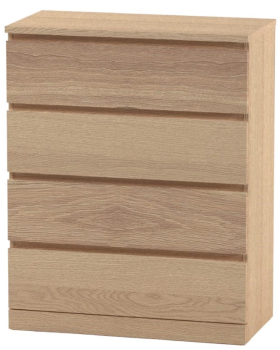 МАЛЬМ / VARMA Комод ИКЕА / IKEA 4, 80x100x40, шпон, беленый дуб