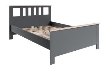 САГА кровать двойная 140х200 серая/ясень