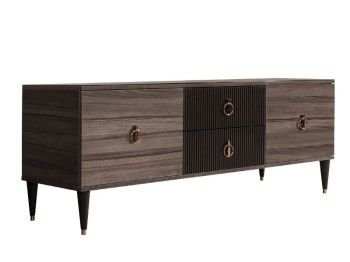 Тумба под телевизор Римини СОЛО (Орех империя/Золото) РМТ-3(s)