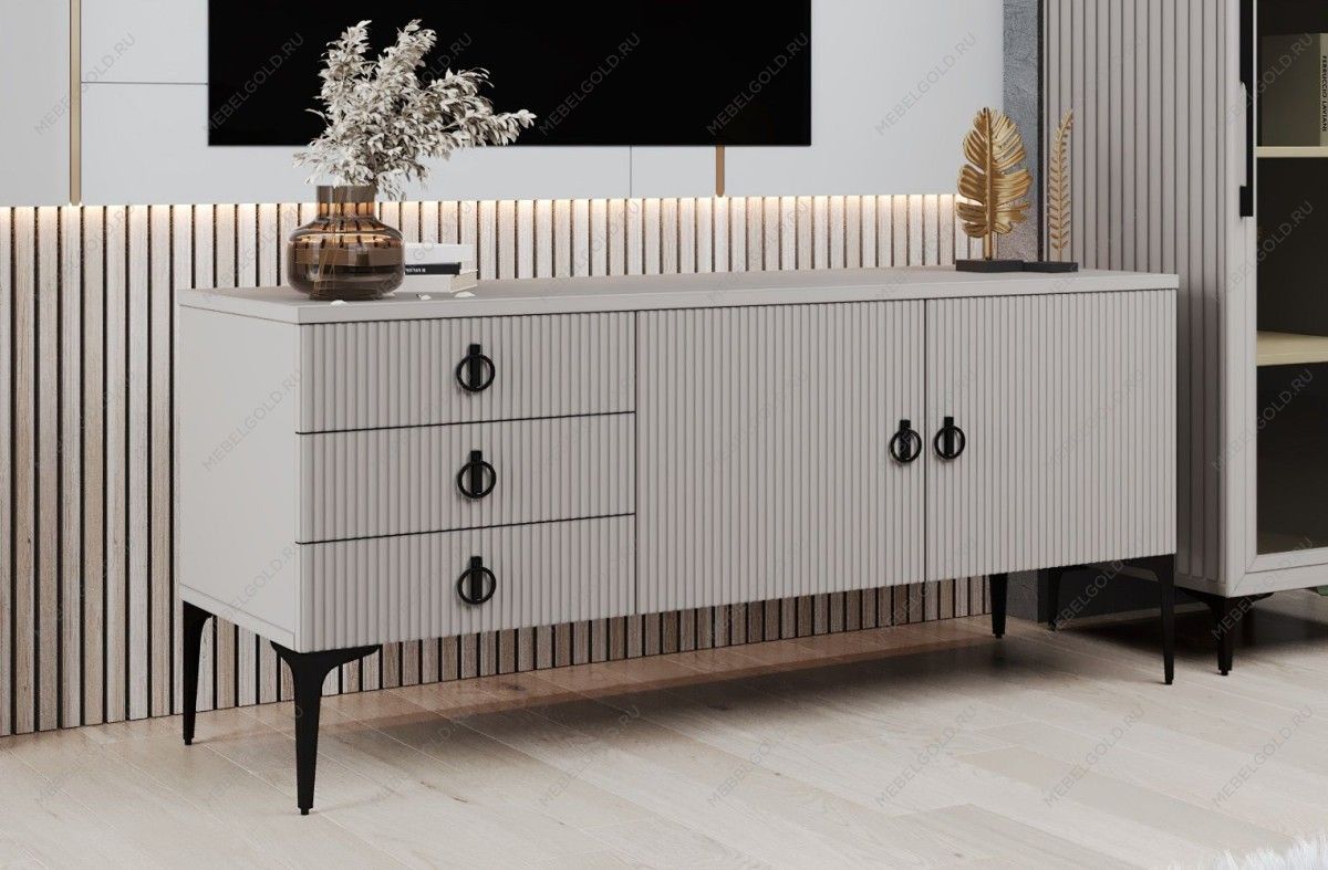 Гостиная Стелла 1+тв+2 светло серый камень | изображение 6