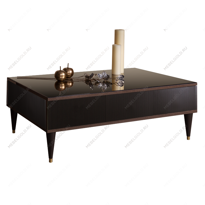 Журнальный столик с ящиком Римини СОЛО (Орех империя/Золото) РМСТ-2(s)