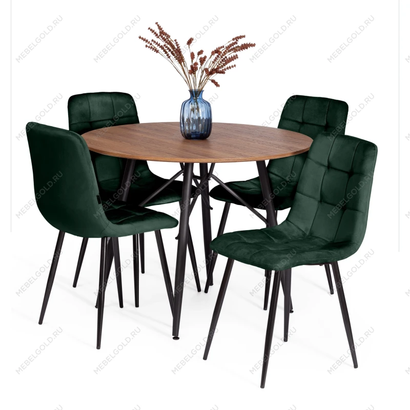 Стул CHILLY (mod. JSC-220), Велюр/металл, 44,5х52,5х88 см, dark green (темно-зеленый) HLR57 / черный | изображение 5