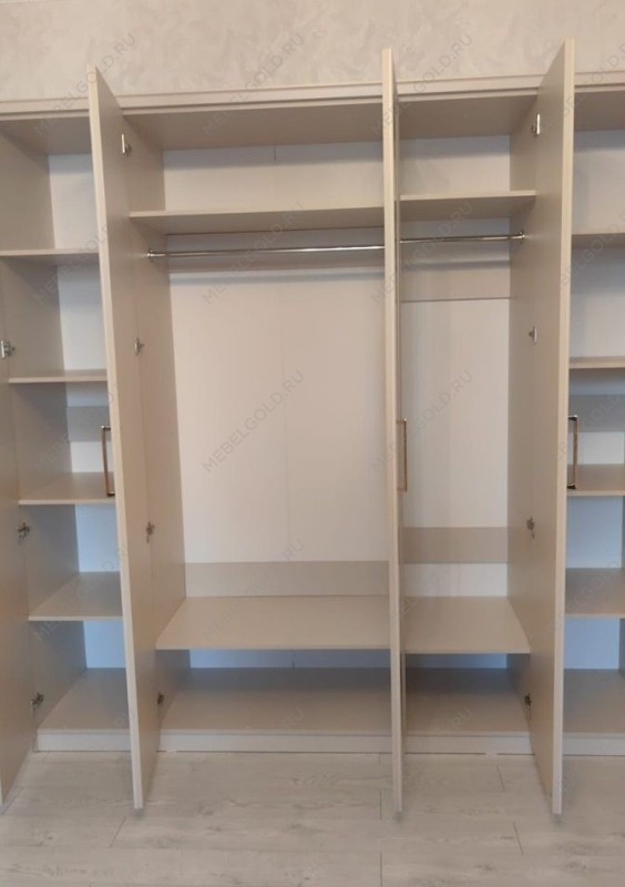 Шкаф Мокко 5-дверный с зеркалом бежевый | изображение 2