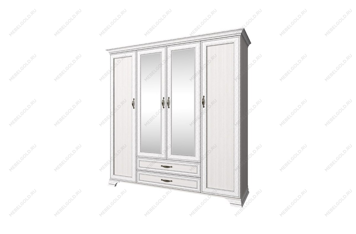 Шкаф 4-створчатый Тиффани 4D2S вудлайн кремовый