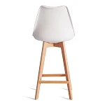Стул барный TULIP BAR (mod. C1014H-1)/1 шт. в упаковке, пластик/дерево, 42 х 47,5 х 104 см, White (Белый) 70029/ натуральный | изображение 3