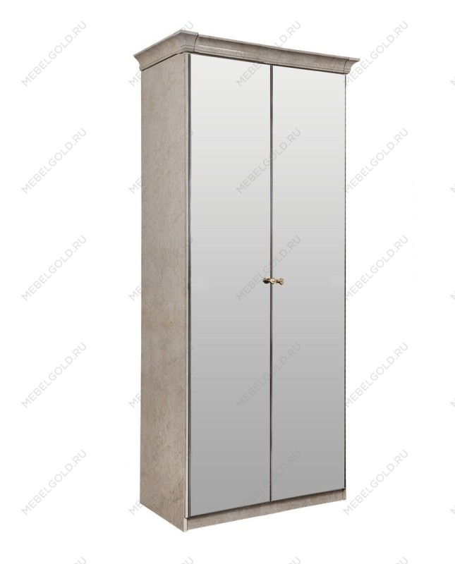 Шкаф Патрисия 2-дверный с зеркалом крем корень глянец