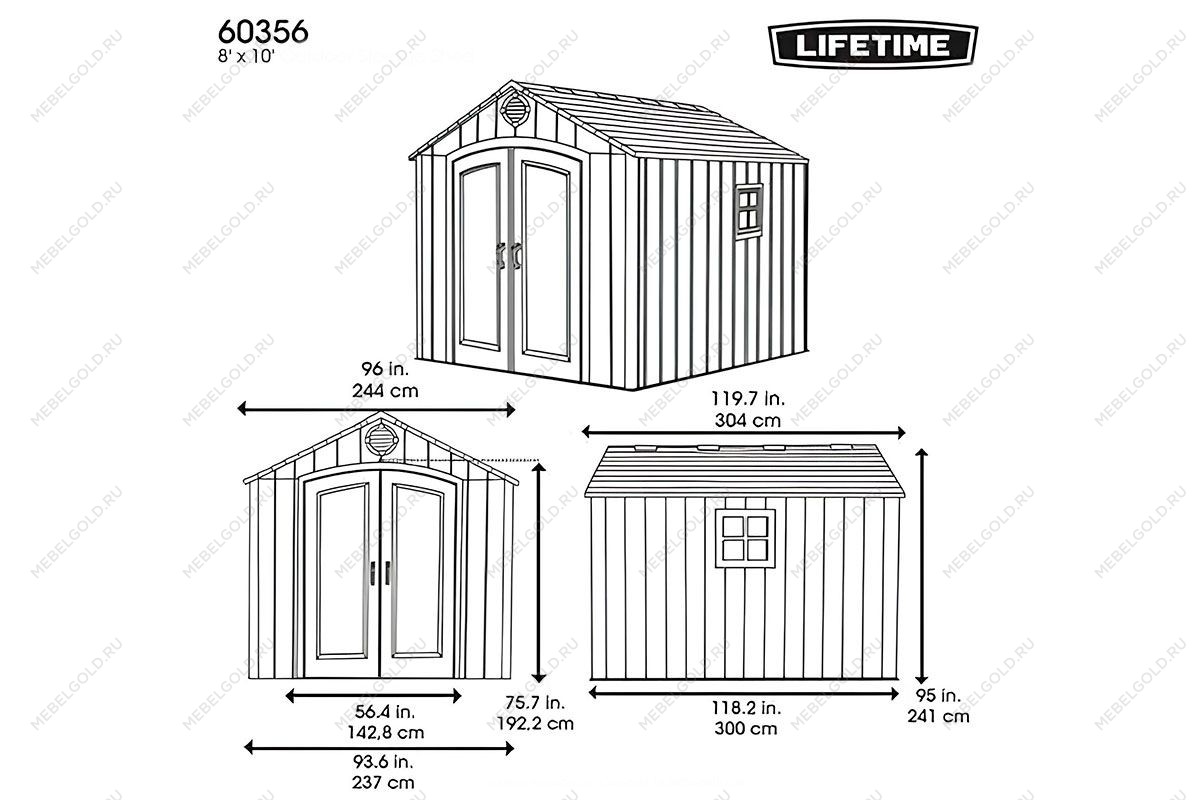 Сарай пластиковый WoodLook 8*10 NEW | изображение 12