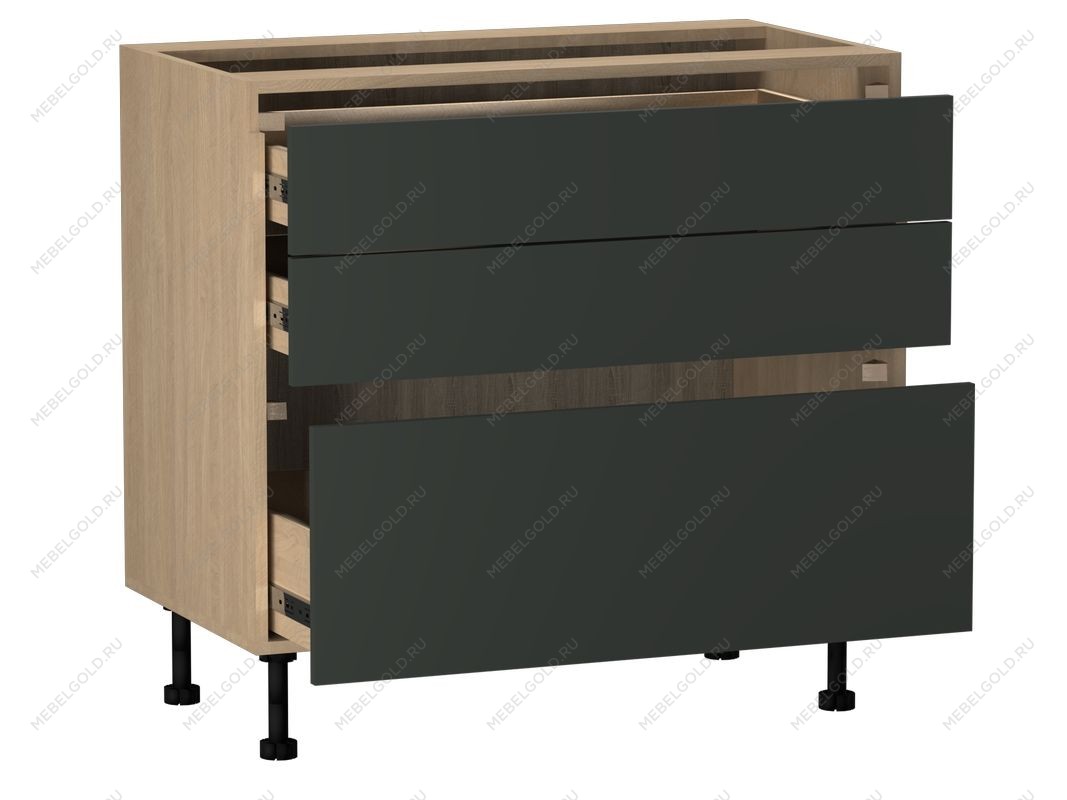 Стол с ящиками СЯ-90, Женева (900*520*870) Дуб Палермо/Зеленый матовый, 21921 | изображение 1