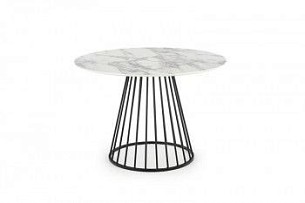 Стол обеденный Halmar BRODWAY (белый мрамор/черный)