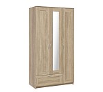 БРИМНЭС / СИРИУС Шкаф трёхдверный ИКЕА / IKEA с одним выдвижным ящиком и зеркалом, Дуб Сонома | изображение 3