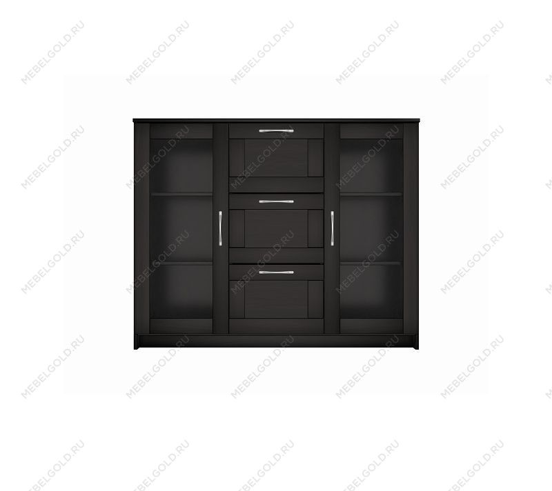 БРИМНЭС / СИРИУС тумба ИКЕА / IKEA 2 двери со стеклом и 3 ящика 117х95 Дуб Венге | изображение 1