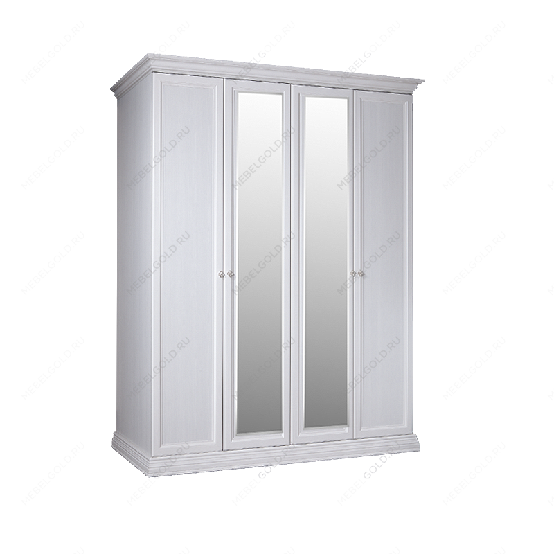 Шкаф 4-х дв. для платья и белья (2 зеркала) Амели дуб АМШ1/4