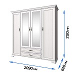 Шкаф 4-створчатый Тиффани 4D2S вудлайн кремовый | изображение 2