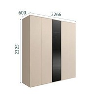 Шкаф 5-ти дв. Bogemia Air (Ваниль/Черный) БМШ2/5(1)