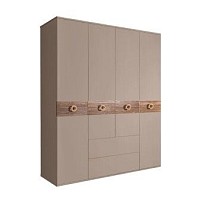 Шкаф 4-х дверный с ящиками, Bogemia Wood Fi (Мокка/Золото) БМШ2/41(Wo)