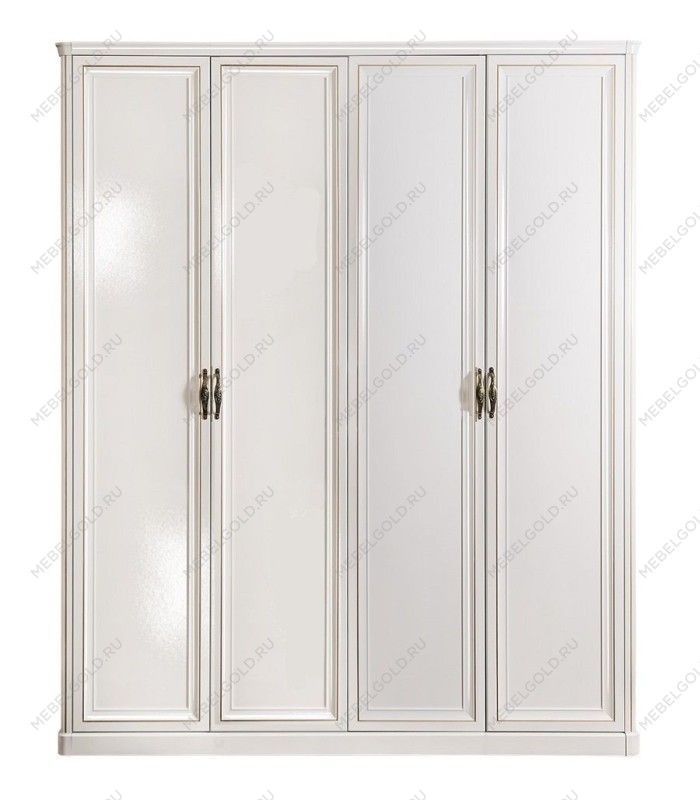 Шкаф Натали 4-дверный (2+2) без зеркал белый глянец | изображение 1