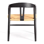 Стул VALI, дерево вяз/бечевка, черный, 50х46х77 см | изображение 3