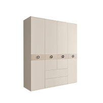 Шкаф 4-х дверный с ящиками, Bogemia Fillini (Слоновая кость/Хром) БМШ2/41(Fi)