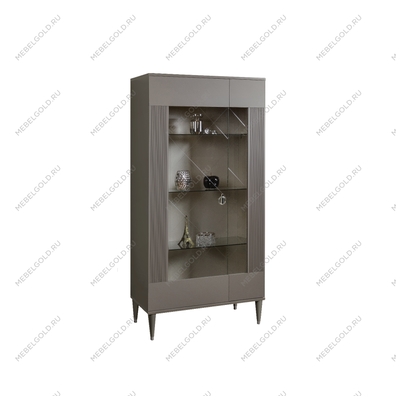 Витрина 2-ств. Римини СОЛО (Серый/Серебро) (Правая) РМВ2-2С(s)