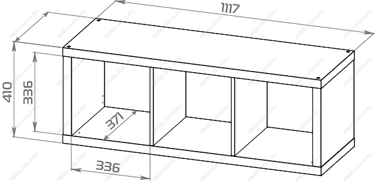 КАЛЛАКС / ФОРА Стеллаж ИКЕА / IKEA 3, с тремя открытыми ячейками, тамбурат, дуб беленый | изображение 3