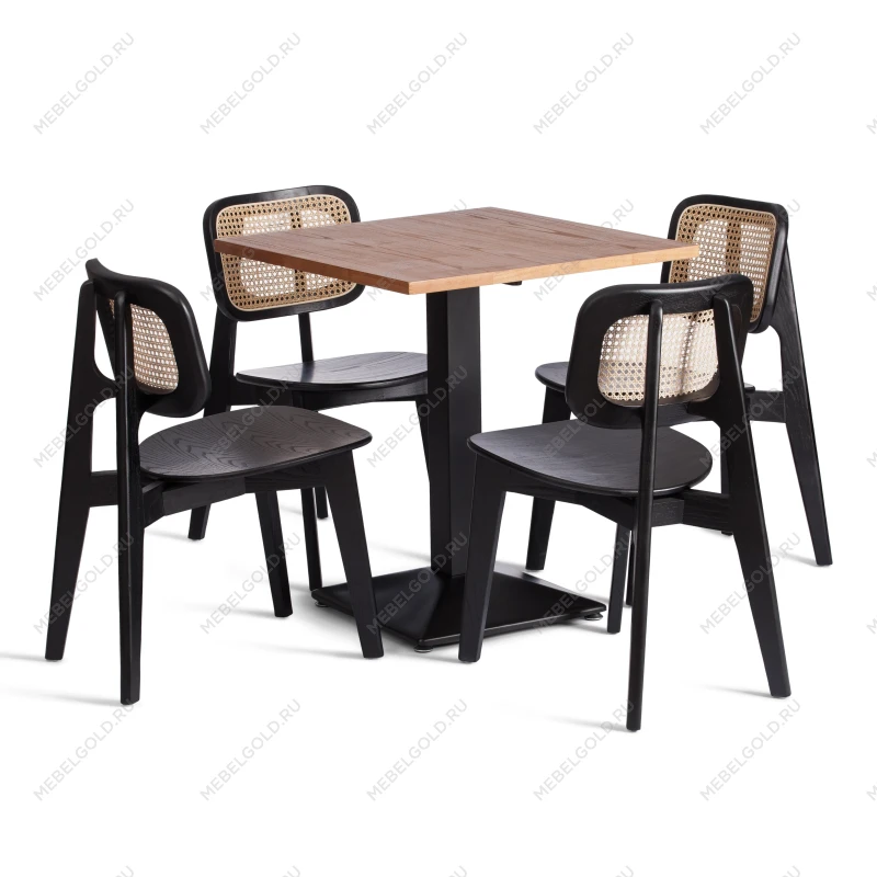 Стул ODIN, дерево вяз/ротанг, черный, 42х45х78 см | изображение 5