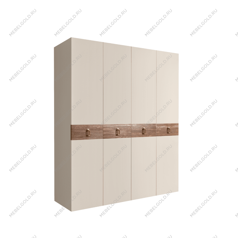Шкаф 4-х дв. Bogemia Wood Fa (Слоновая кость/Золото) БМШ2/4(Wo)
