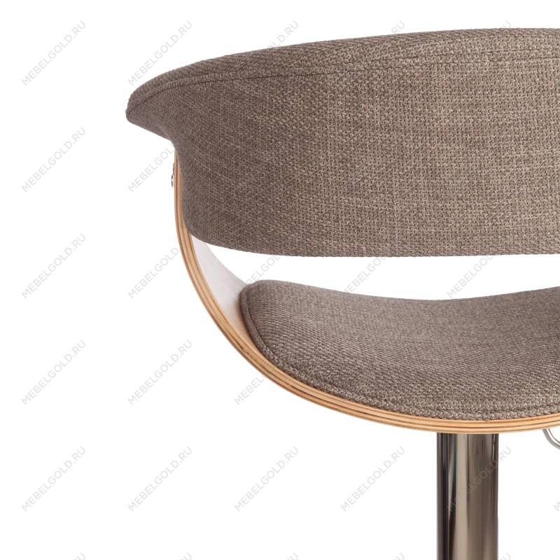 Барный стул VIMTA (mod.4021S), металл/дерево/ткань, 60х51х91,5-112,5 см, выс. сид. 61,5-82,5 см, бежевый/натур./хром, Aimcasa 5 | изображение 9