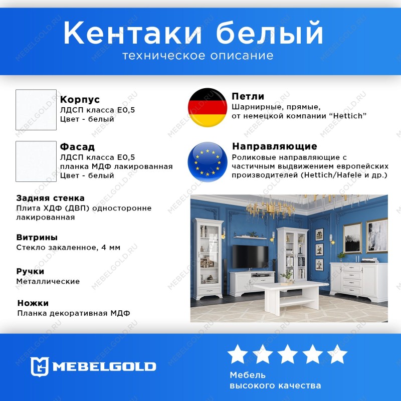 Полка Кентаки POL/95 белый | изображение 2