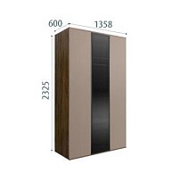 Шкаф 3-х дверный Bogemia Woodline Air (Мокка/Черный) БМШ2/3(1)