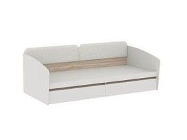 Кровать с ящиками и светлой спинкой, Аврора (2042*974*661) Дуб Мария/Кашемир