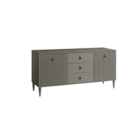 Комод для гостиной 1.6м Римини СОЛО (Серый/Серебро) РМКМ-4(s)