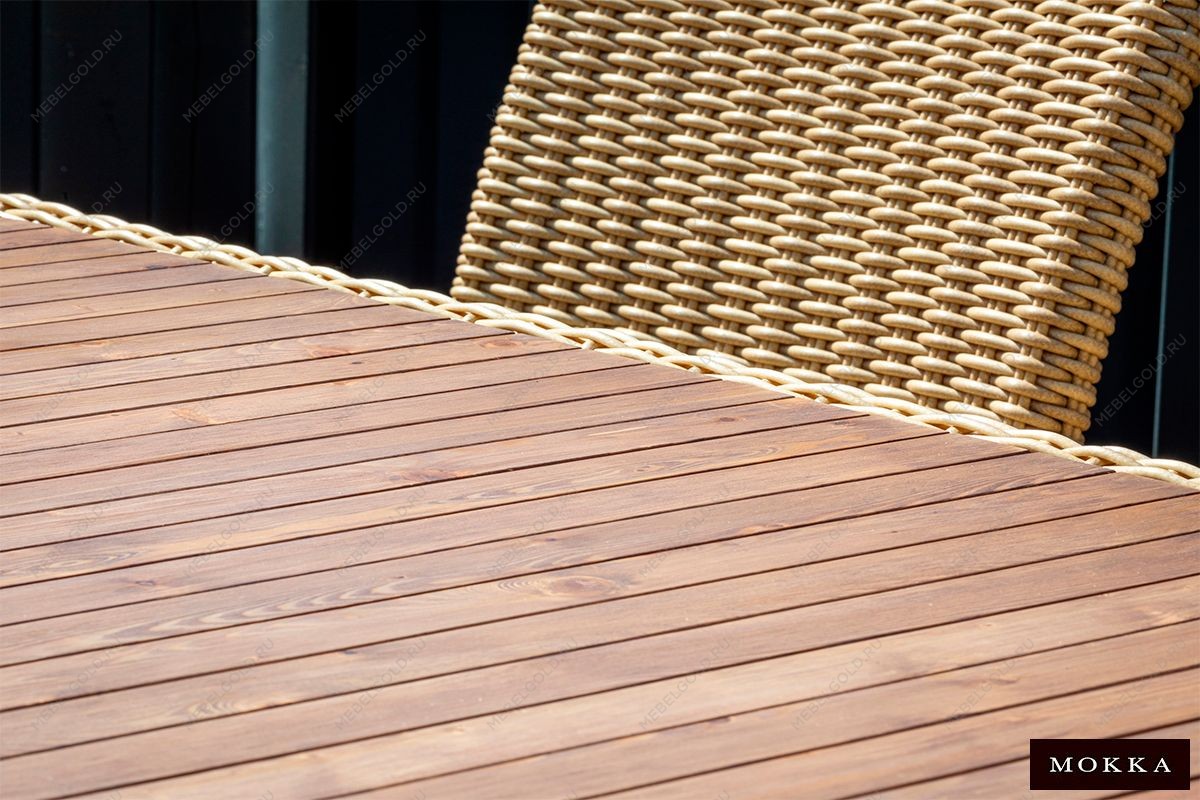 MOKKA BELLA стол прямоугольный с деревянной столешницей, соломенный | изображение 4