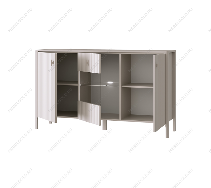 Тумба-витрина с подсветкой Далия KOM1W2D персидский жемчуг | изображение 2