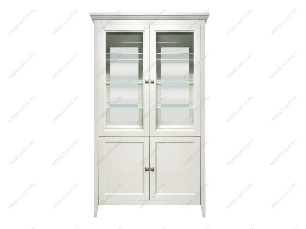 Витрина 2 дверная с зеркалом Manhattan (Молочный)