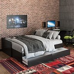 БРИМНЭС / СИРИУС Кровать двухспальная раздвижная ИКЕА / IKEA 90/180х200, Дуб Венге | изображение 4