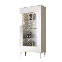 Витрина 2-ств. Римини (Белый/Серебро) (Правая) РМВ2-2С